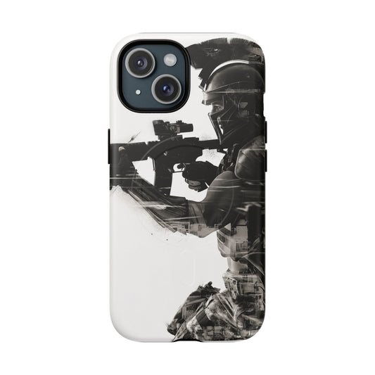 Tough Magnetic Case — Tactical Soldier Silhouette iPhone Cover