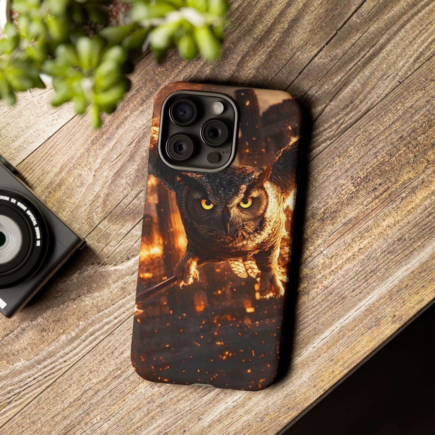 Owl in Flames Phone Case