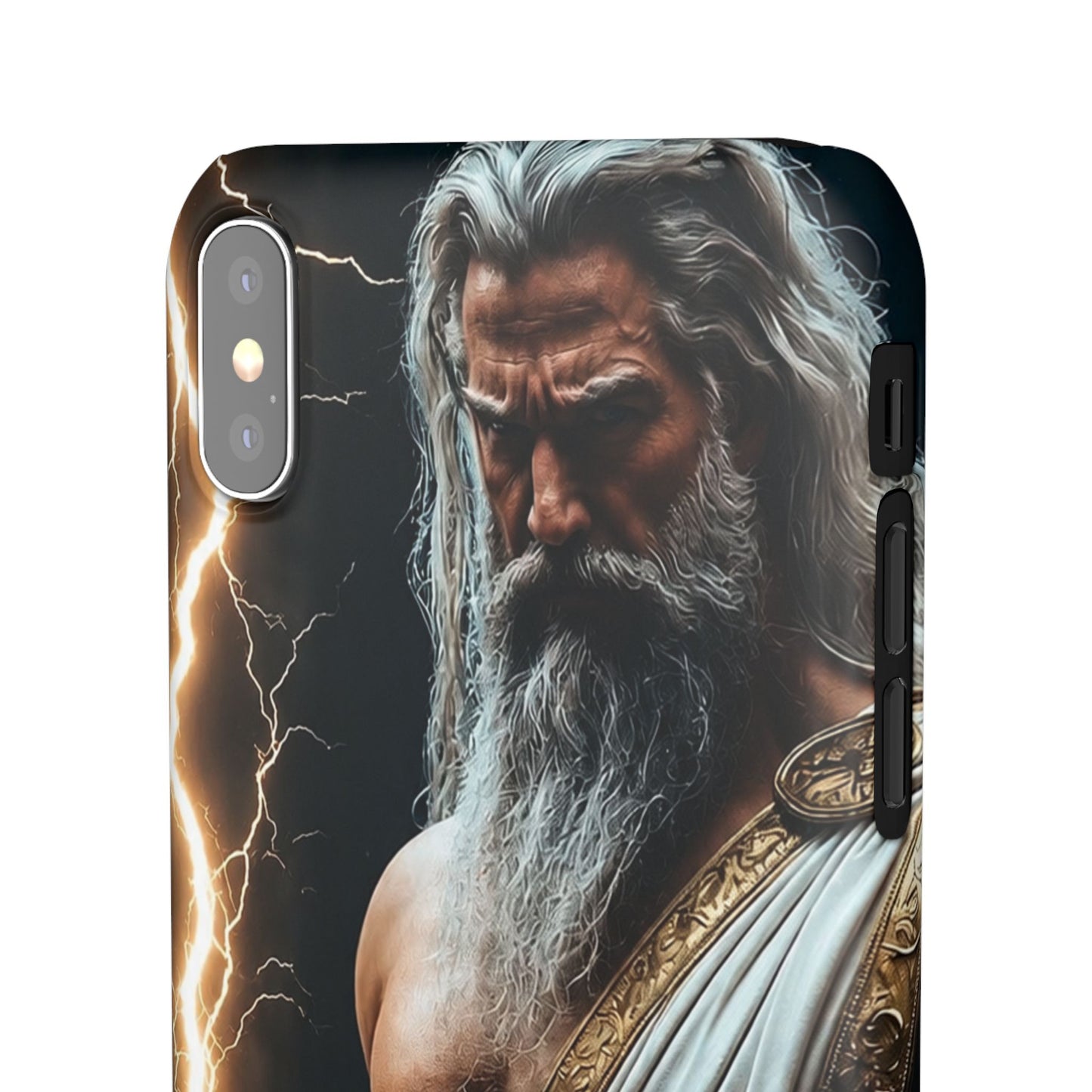 Zeus Lightning Phone Case — Mythic God Portrait Snap Case