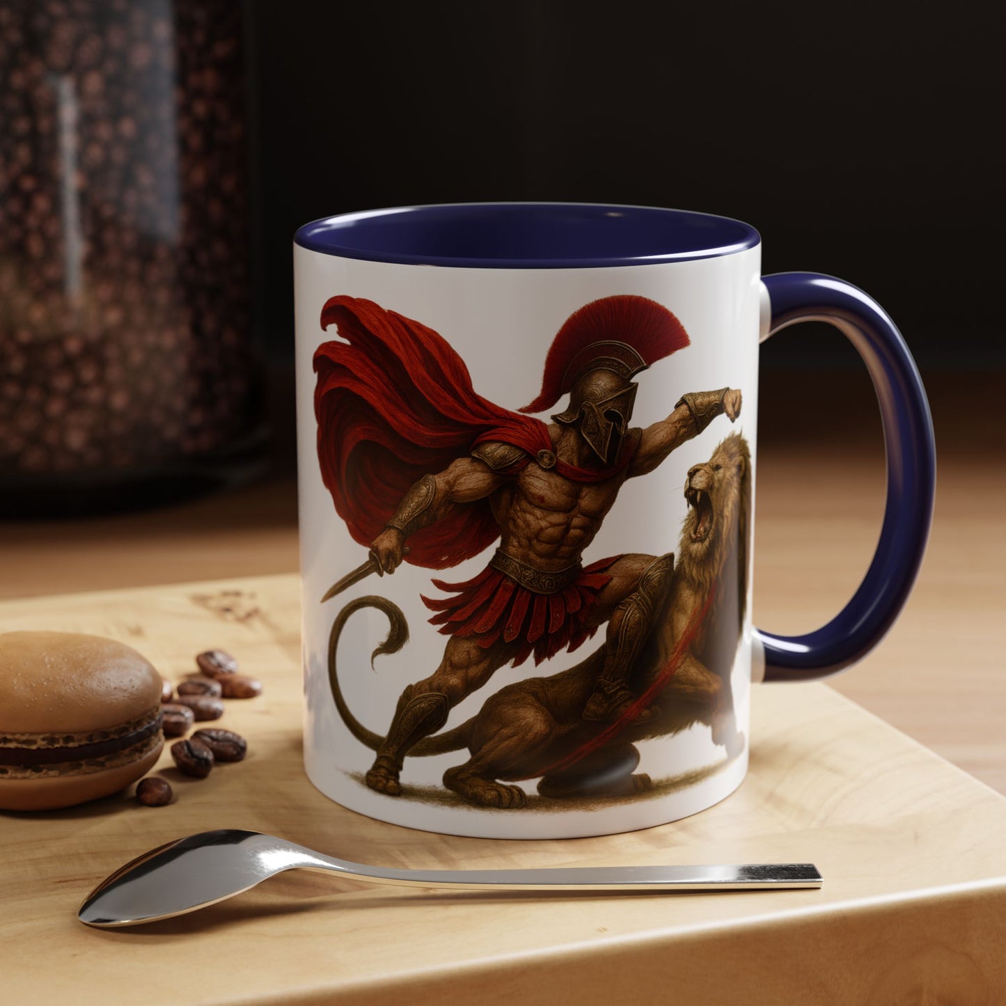 Spartan Lion Coffee Mug — Mythic Warrior Accent Mug (11 oz)