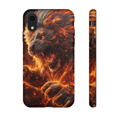Fire Lion Phone Case — Fierce Flaming Lion Armor for Smartphones
