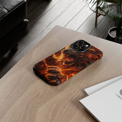 Fire Lion Phone Case — Fierce Flaming Lion Armor for Smartphones