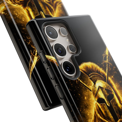 Spartan Helmet Gold Phone Case - Tough Warrior Armor Phone Cover