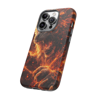 Fire Lion Phone Case — Fierce Flaming Lion Armor for Smartphones