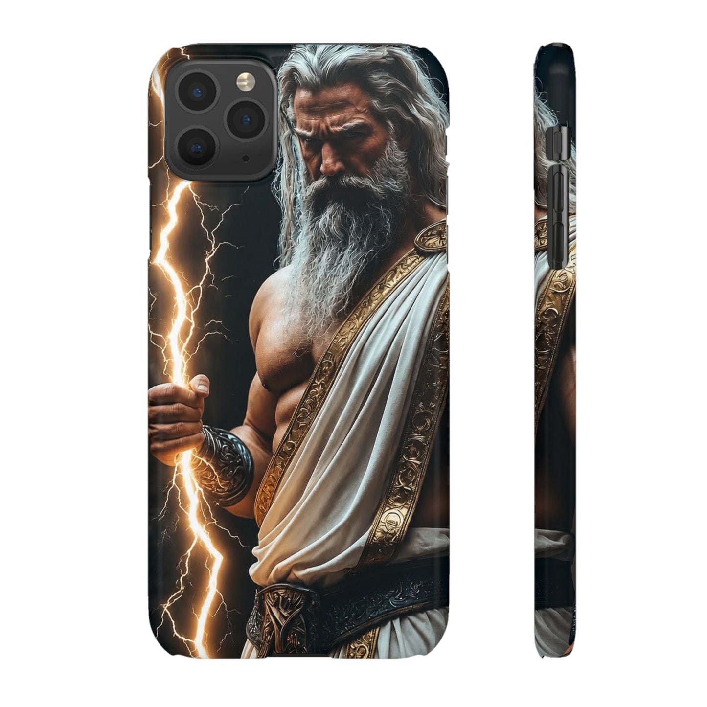 Zeus Lightning Phone Case — Mythic God Portrait Snap Case