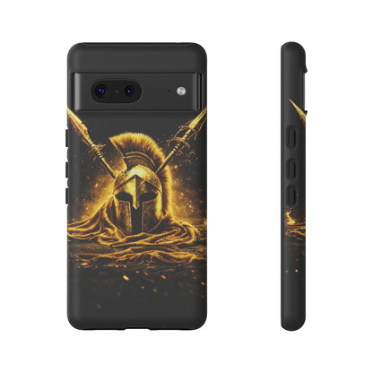 Spartan Helmet Gold Phone Case - Tough Warrior Armor Phone Cover