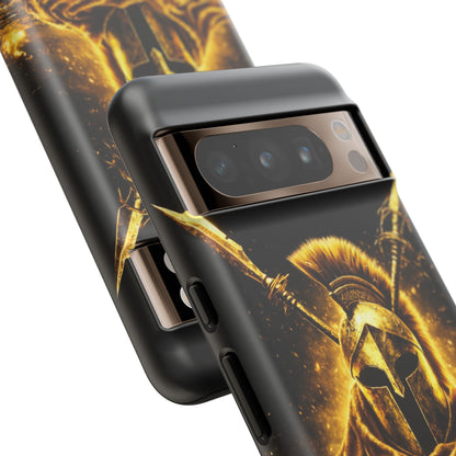 Spartan Helmet Gold Phone Case - Tough Warrior Armor Phone Cover