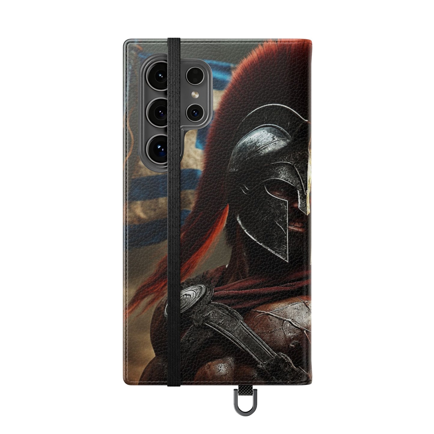 Spartan pride Flip Phone Case - Leather Wallet Flip Case with Greek Flag Design
