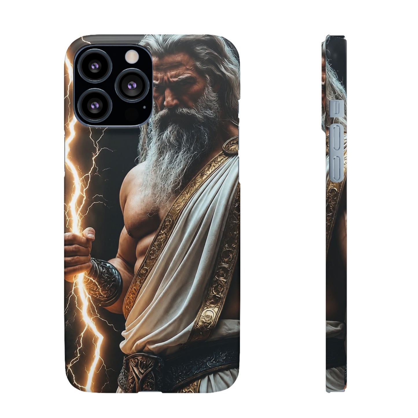 Zeus Lightning Phone Case — Mythic God Portrait Snap Case