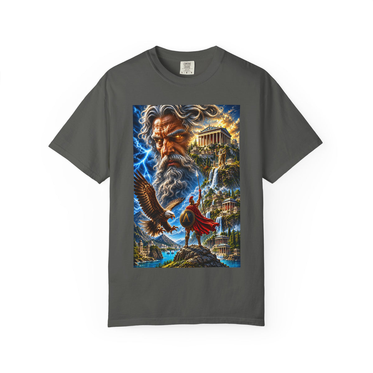 Greek Mythology T-Shirt — Zeus Lightning God Design