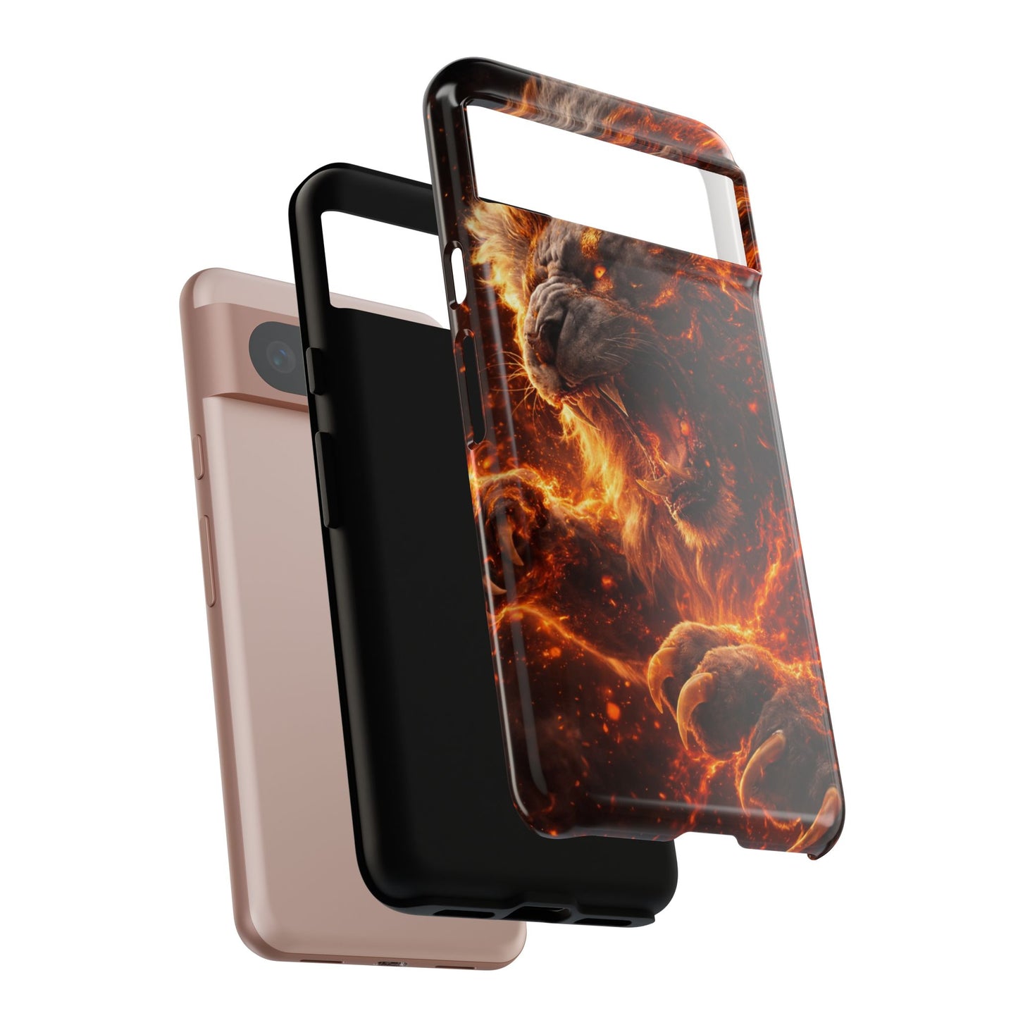 Fire Lion Phone Case — Fierce Flaming Lion Armor for Smartphones