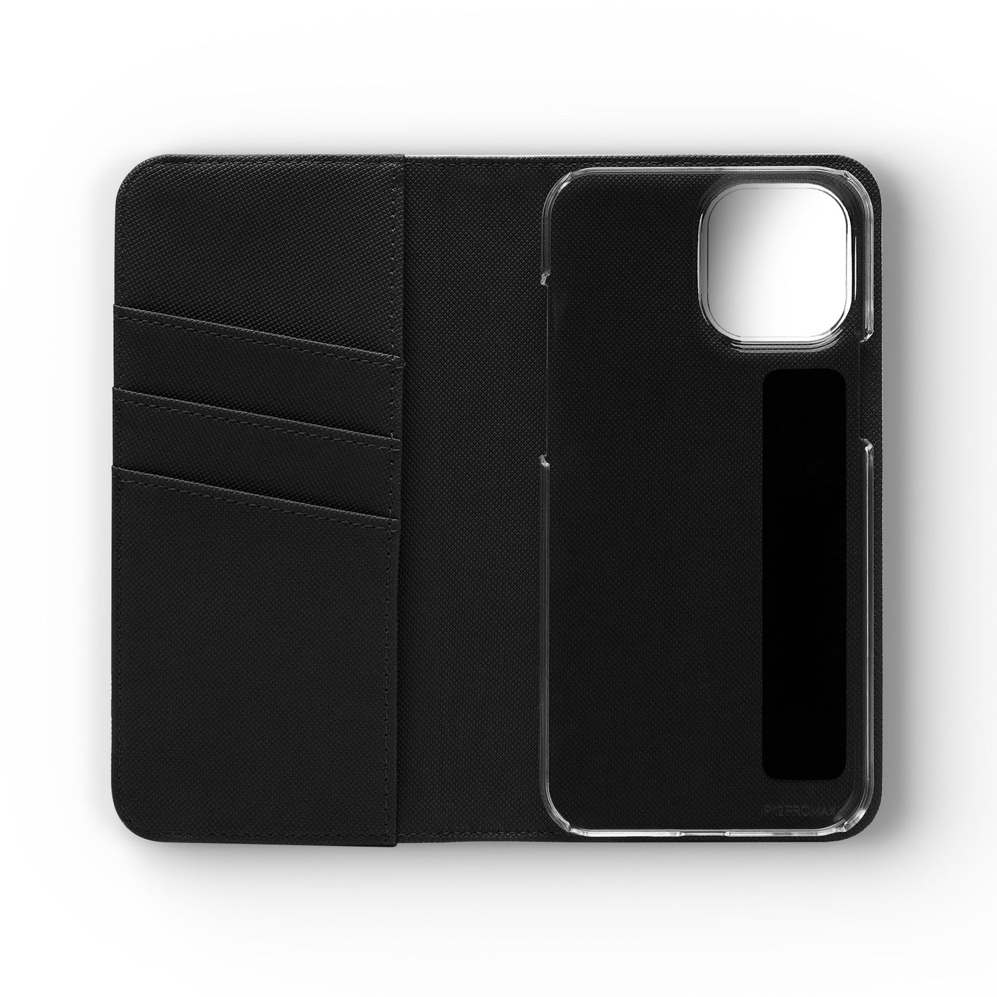 Wolf at Moonlit Ruins Flip Case — Mystical Nightscape Phone Wallet