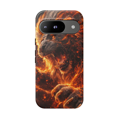 Fire Lion Phone Case — Fierce Flaming Lion Armor for Smartphones