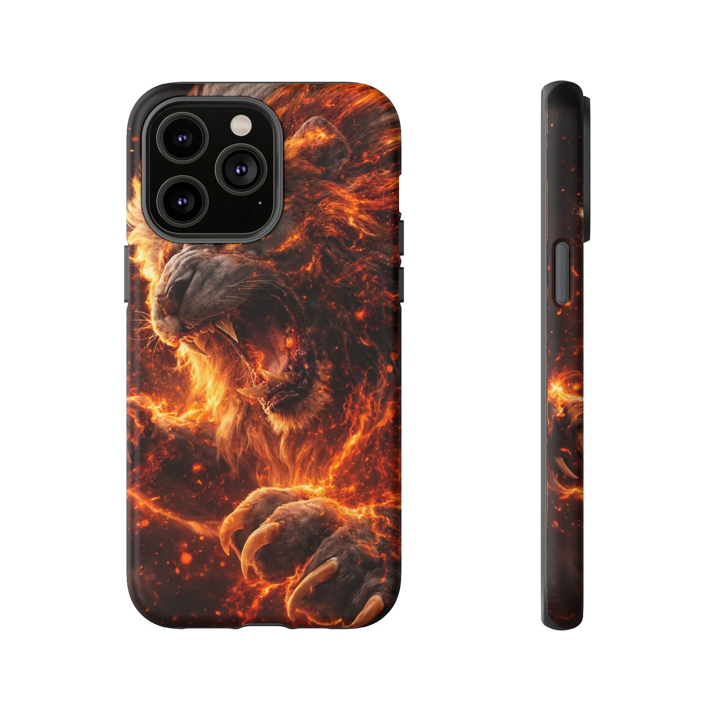 Fire Lion Phone Case — Fierce Flaming Lion Armor for Smartphones