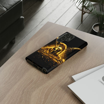 Spartan Helmet Gold Phone Case - Tough Warrior Armor Phone Cover