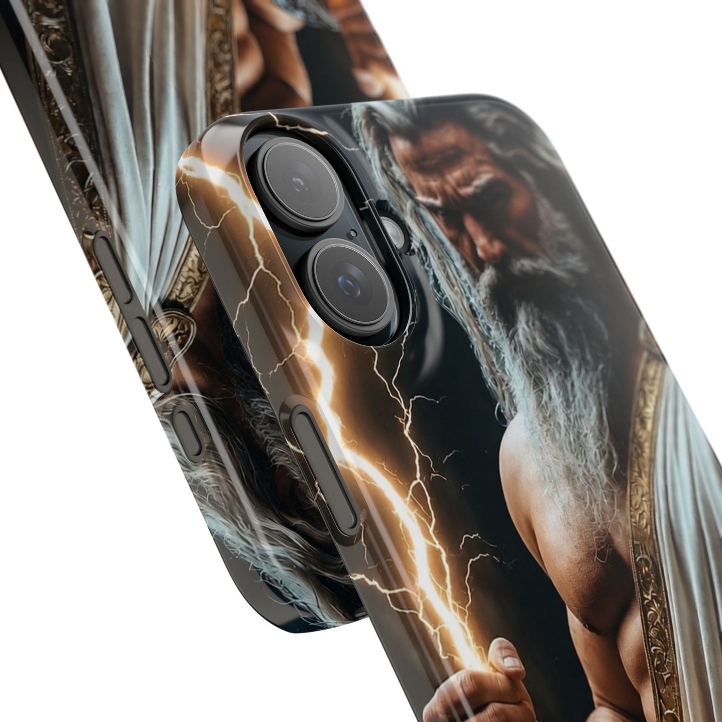 Zeus Lightning Phone Case — Mythic God Portrait Snap Case