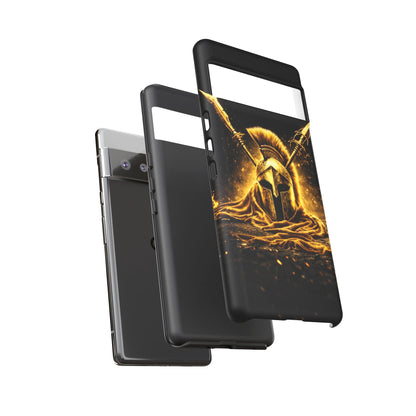 Spartan Helmet Gold Phone Case - Tough Warrior Armor Phone Cover