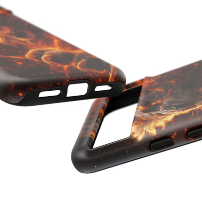 Fire Lion Phone Case — Fierce Flaming Lion Armor for Smartphones