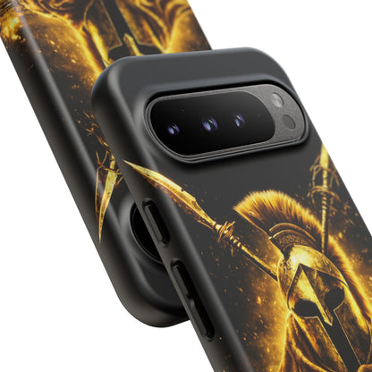 Spartan Helmet Gold Phone Case - Tough Warrior Armor Phone Cover