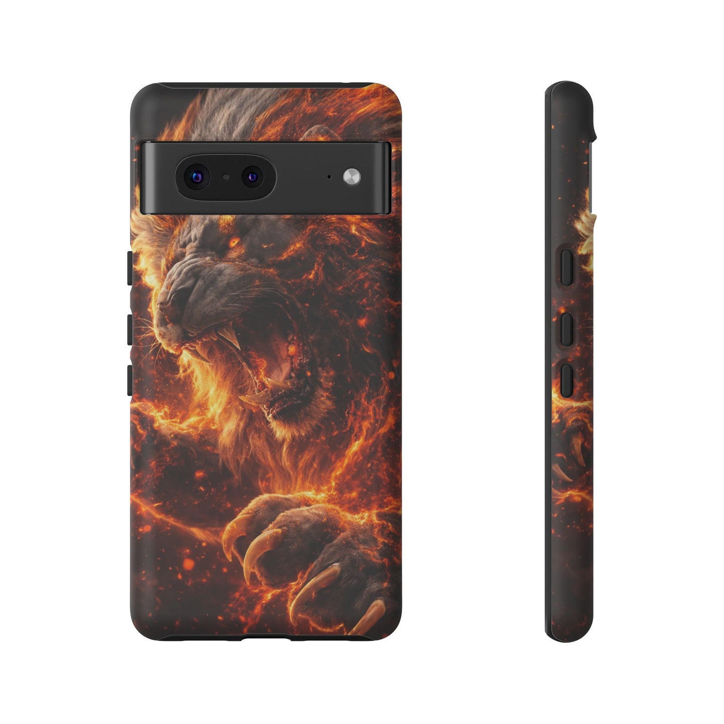 Fire Lion Phone Case — Fierce Flaming Lion Armor for Smartphones