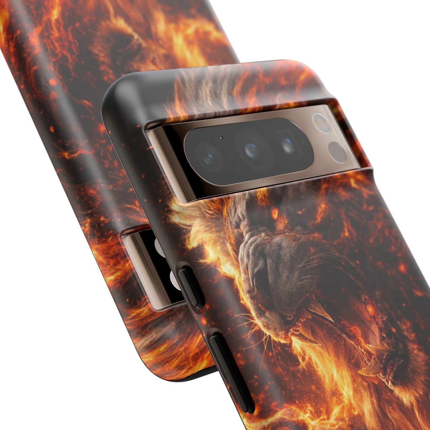 Fire Lion Phone Case — Fierce Flaming Lion Armor for Smartphones