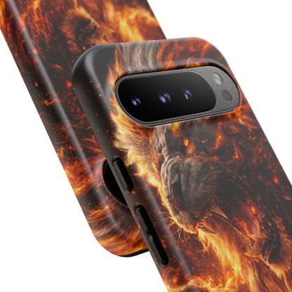 Fire Lion Phone Case — Fierce Flaming Lion Armor for Smartphones