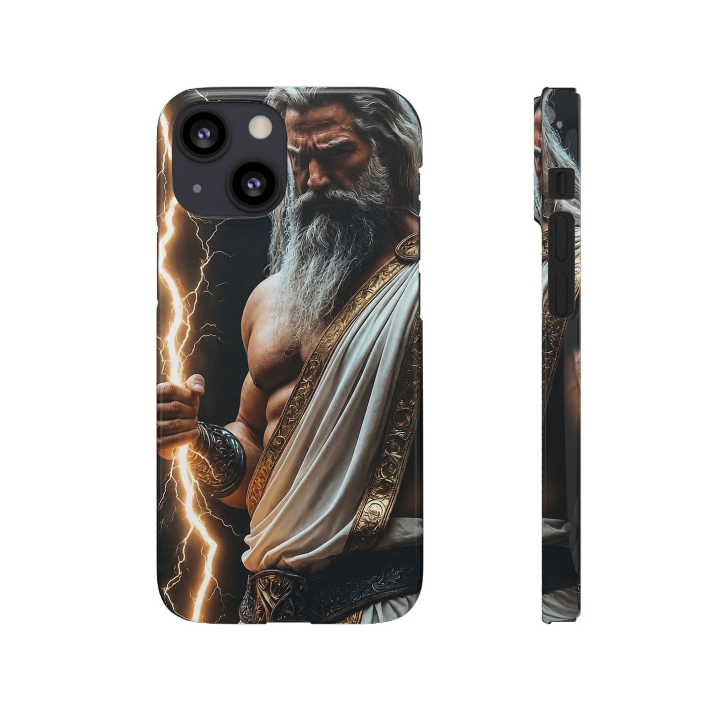 Zeus Lightning Phone Case — Mythic God Portrait Snap Case