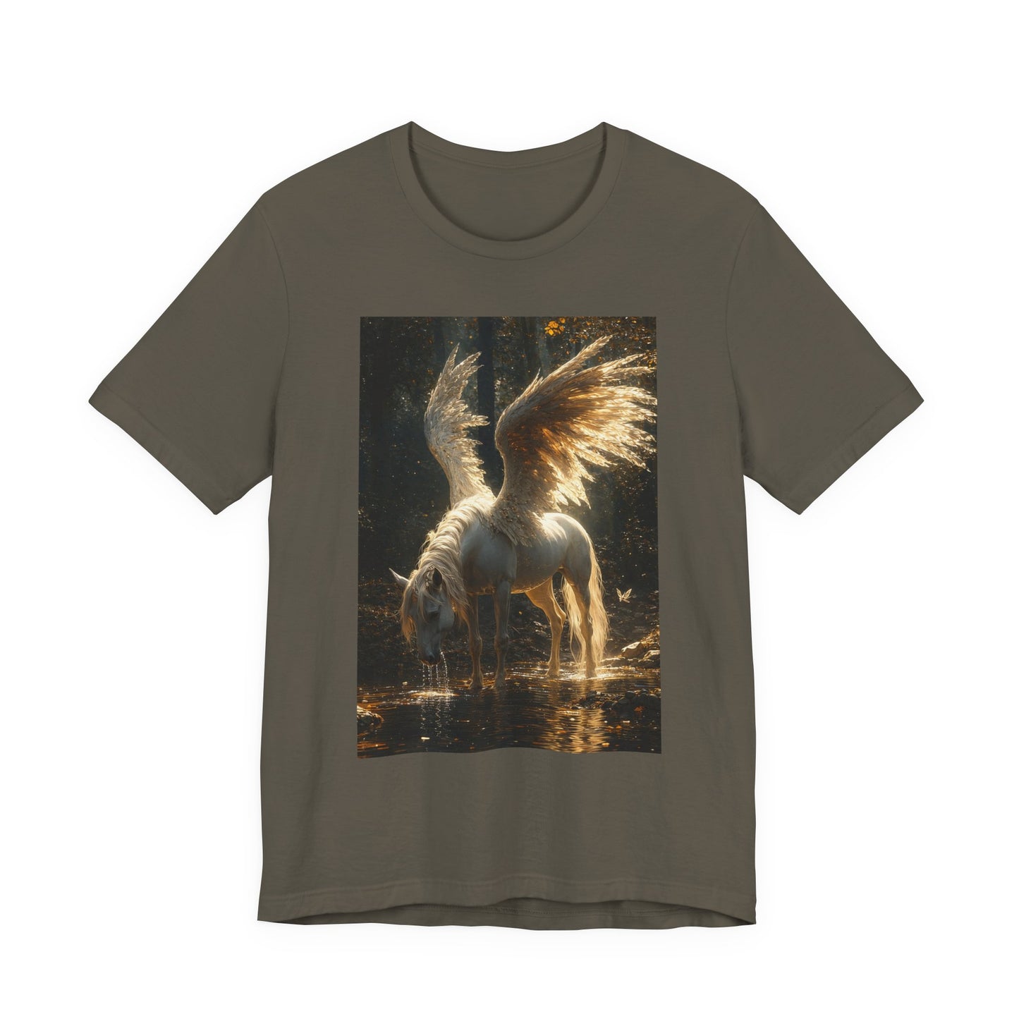Pegasus Art Tee — Golden Winged Horse Graphic T-Shirt