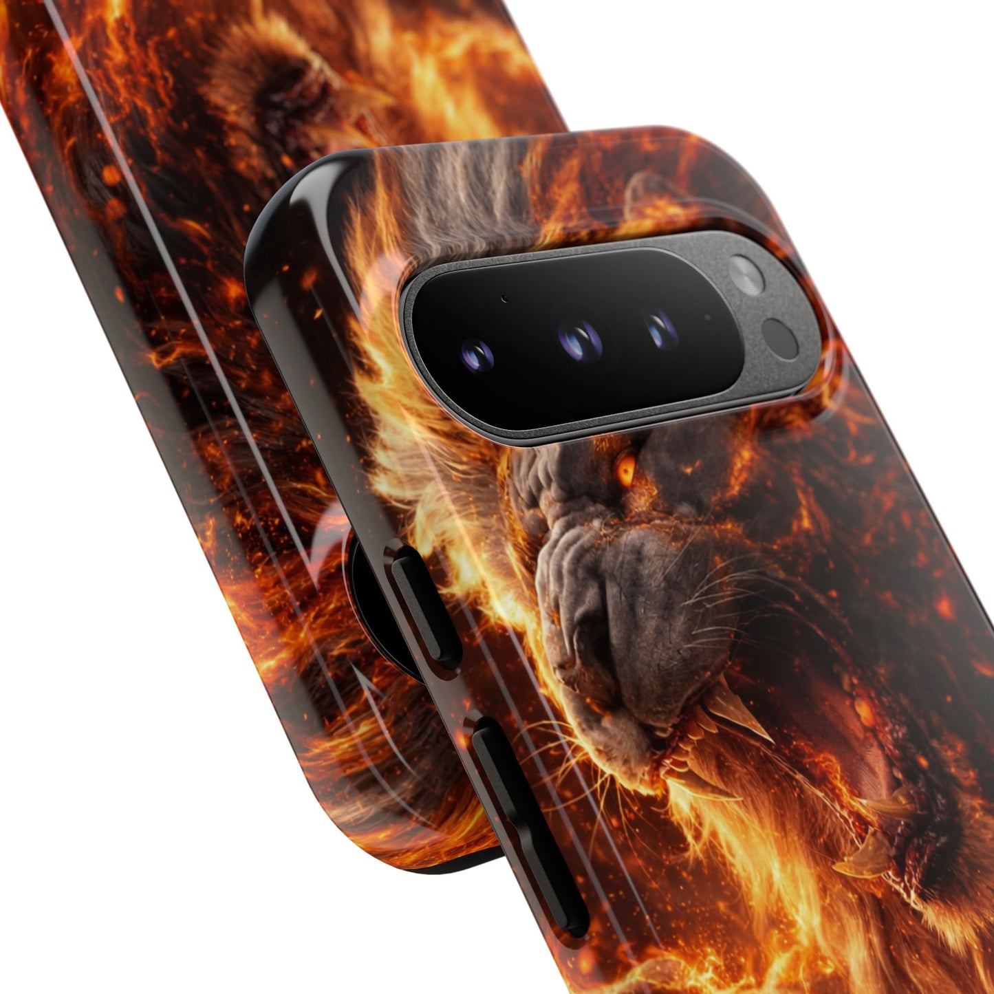 Fire Lion Phone Case — Fierce Flaming Lion Armor for Smartphones