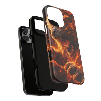 Fire Lion Phone Case — Fierce Flaming Lion Armor for Smartphones