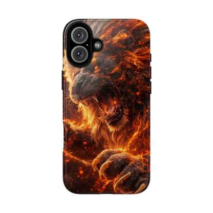 Fire Lion Phone Case — Fierce Flaming Lion Armor for Smartphones