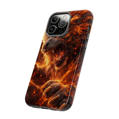Fire Lion Phone Case — Fierce Flaming Lion Armor for Smartphones