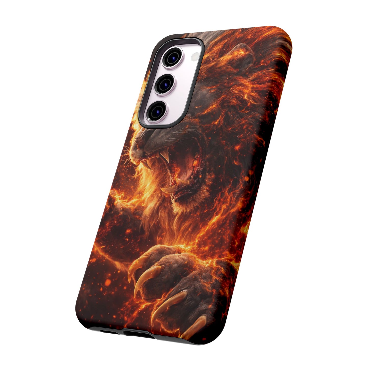 Fire Lion Phone Case — Fierce Flaming Lion Armor for Smartphones