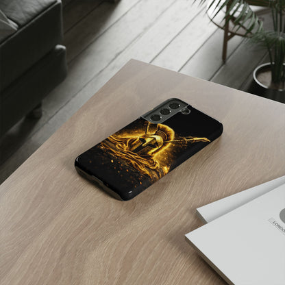 Spartan Helmet Gold Phone Case - Tough Warrior Armor Phone Cover