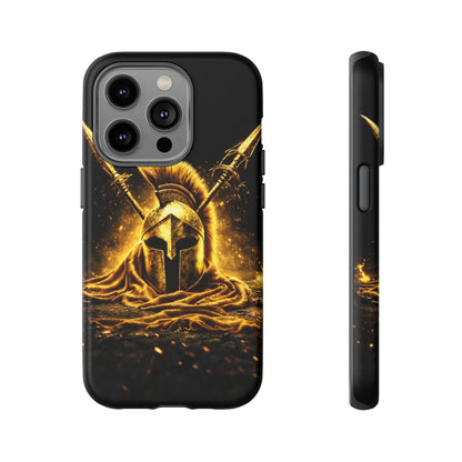 Spartan Helmet Gold Phone Case - Tough Warrior Armor Phone Cover
