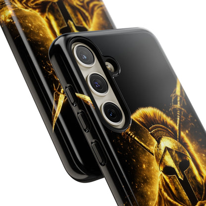 Spartan Helmet Gold Phone Case - Tough Warrior Armor Phone Cover