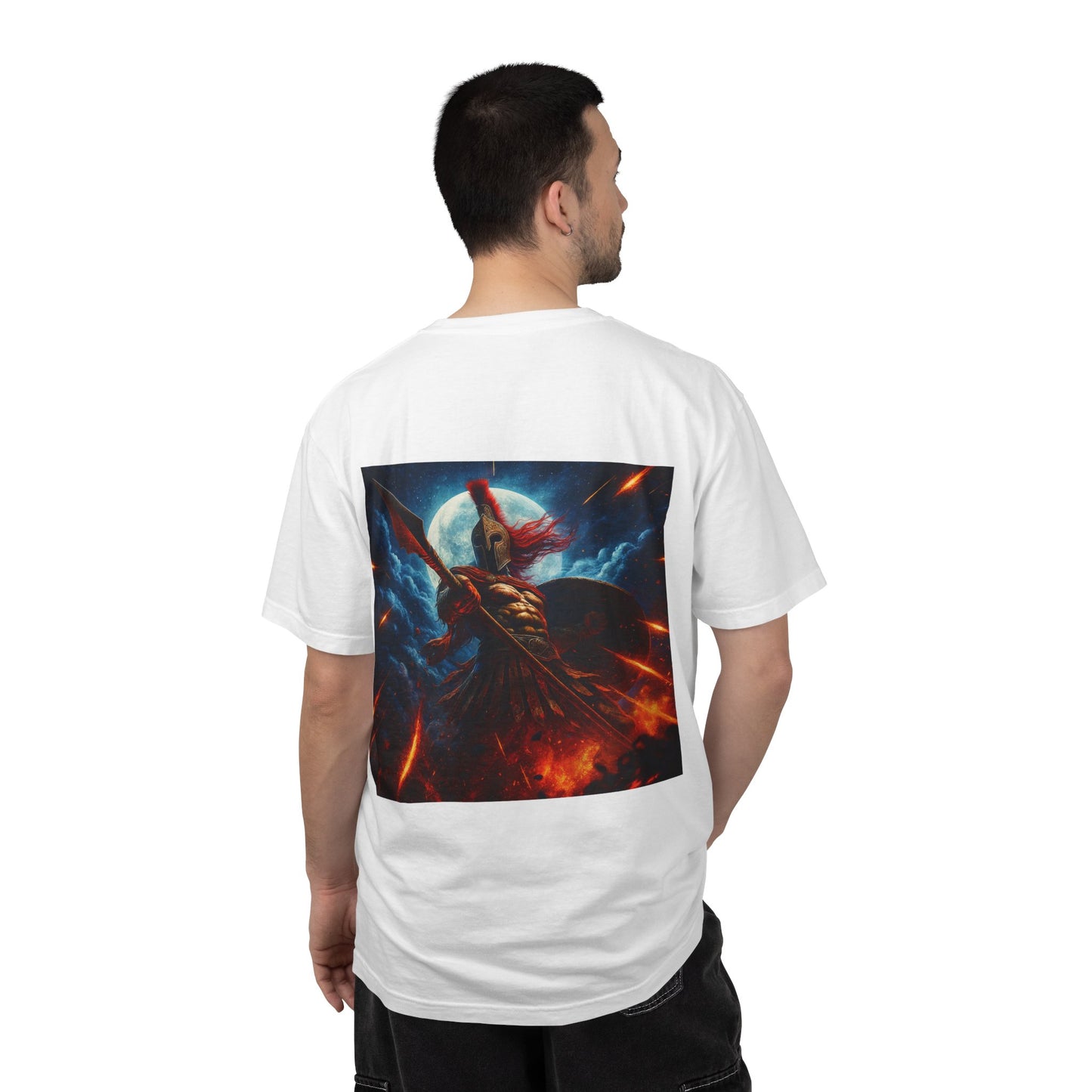 Spartan Stance T-shirt — Fire & Night Sky Graphic Tee