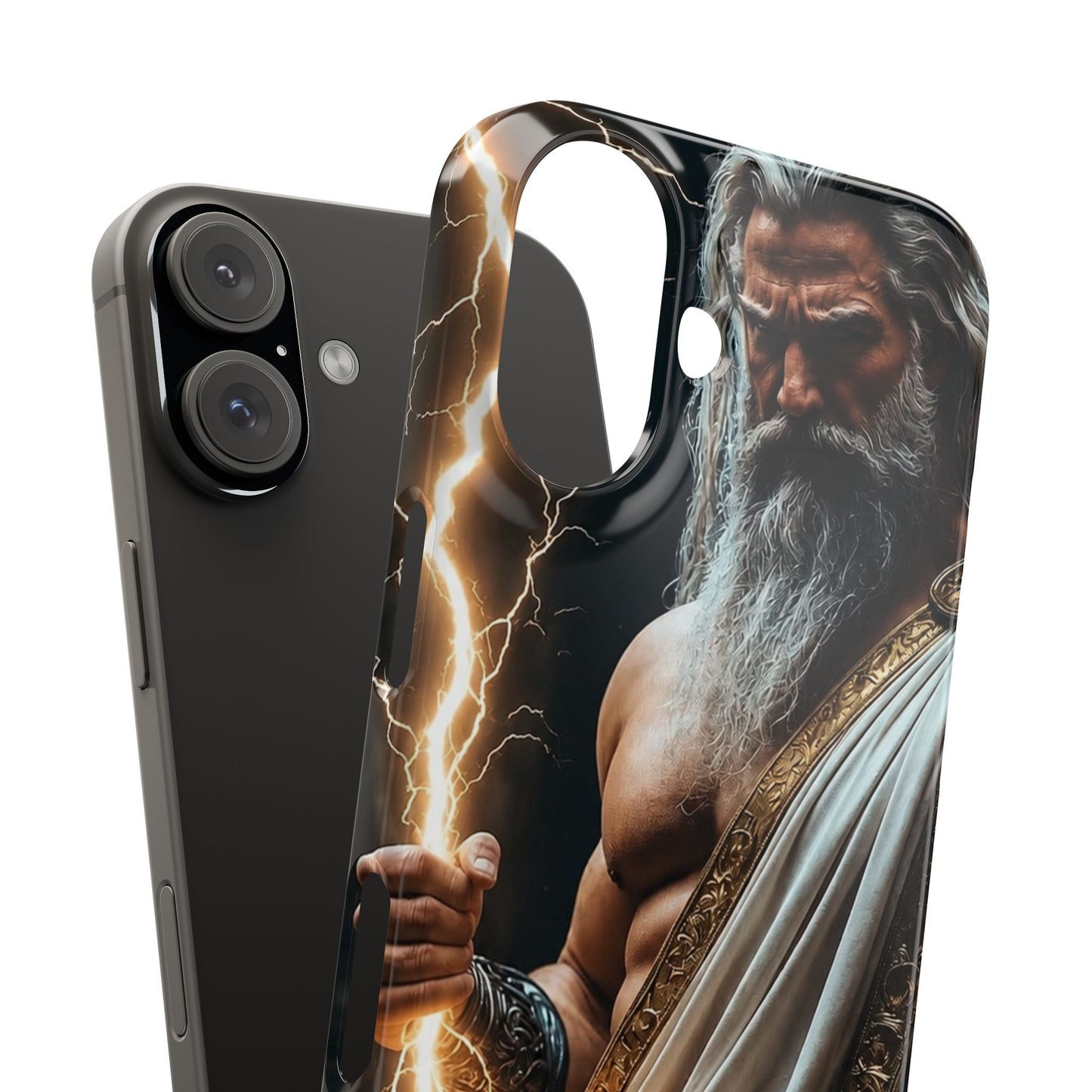 Zeus Lightning Phone Case — Mythic God Portrait Snap Case