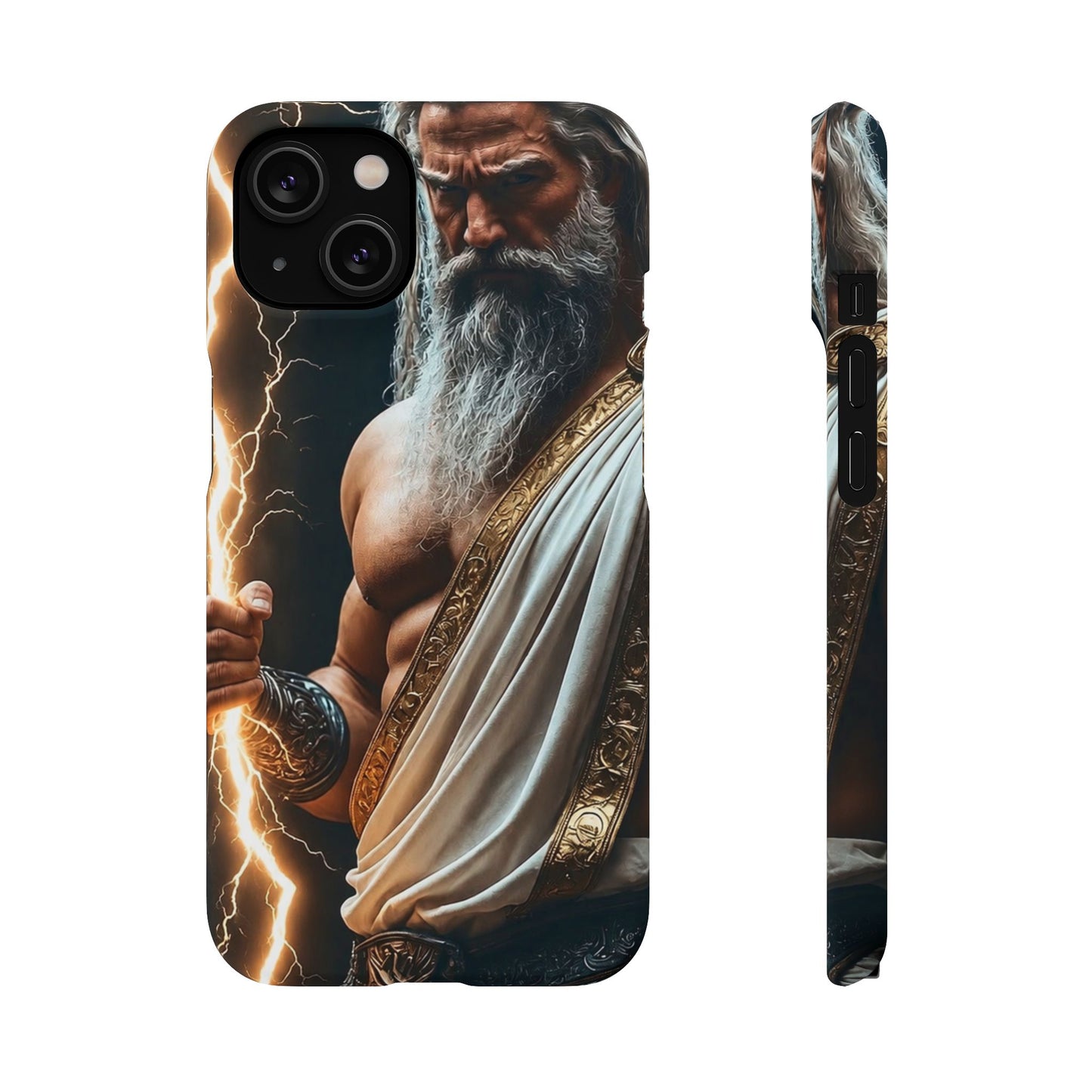 Zeus Lightning Phone Case — Mythic God Portrait Snap Case