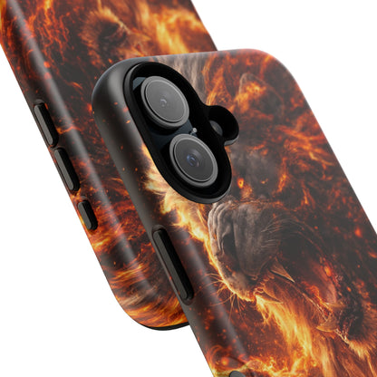 Fire Lion Phone Case — Fierce Flaming Lion Armor for Smartphones