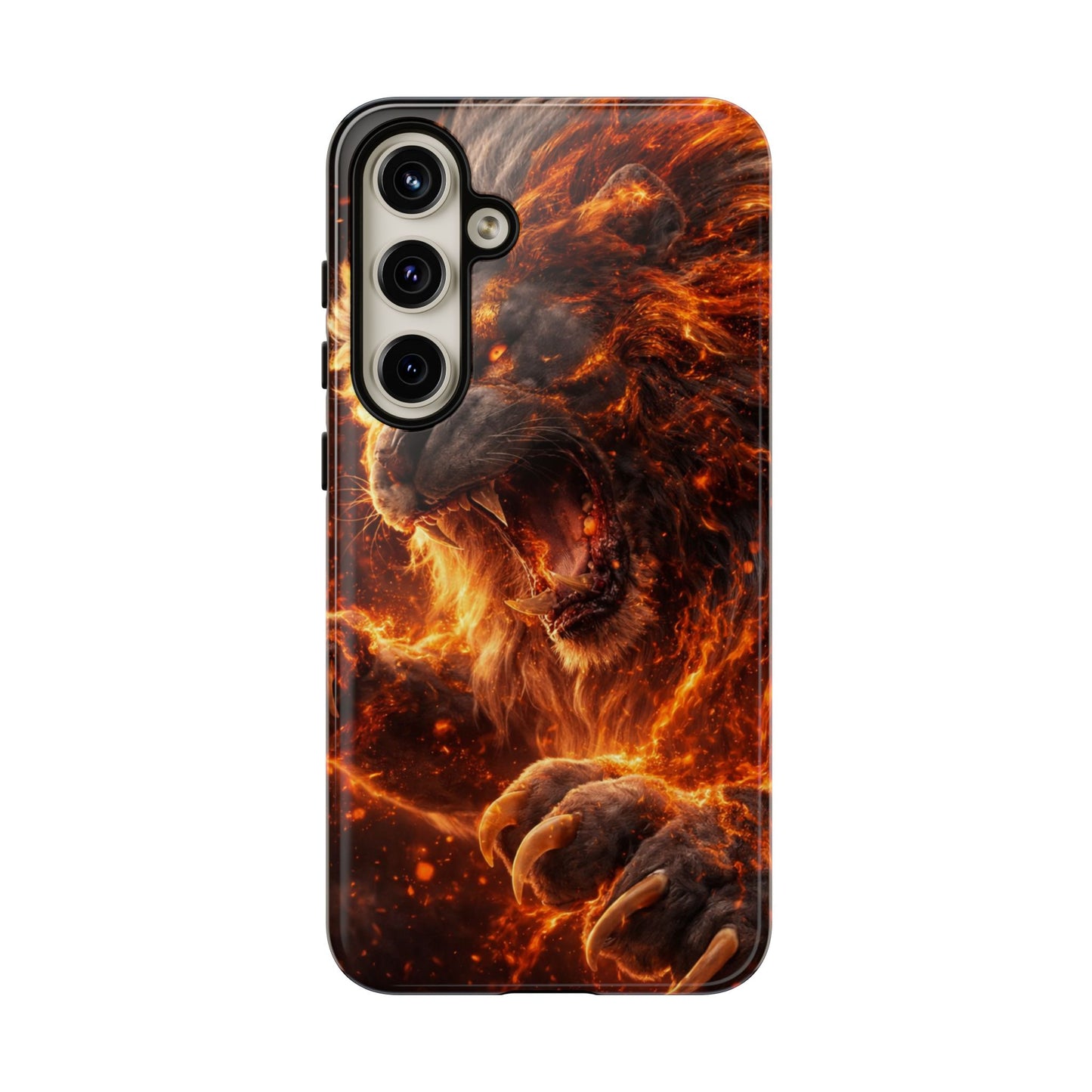 Fire Lion Phone Case — Fierce Flaming Lion Armor for Smartphones