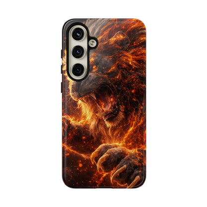 Fire Lion Phone Case — Fierce Flaming Lion Armor for Smartphones
