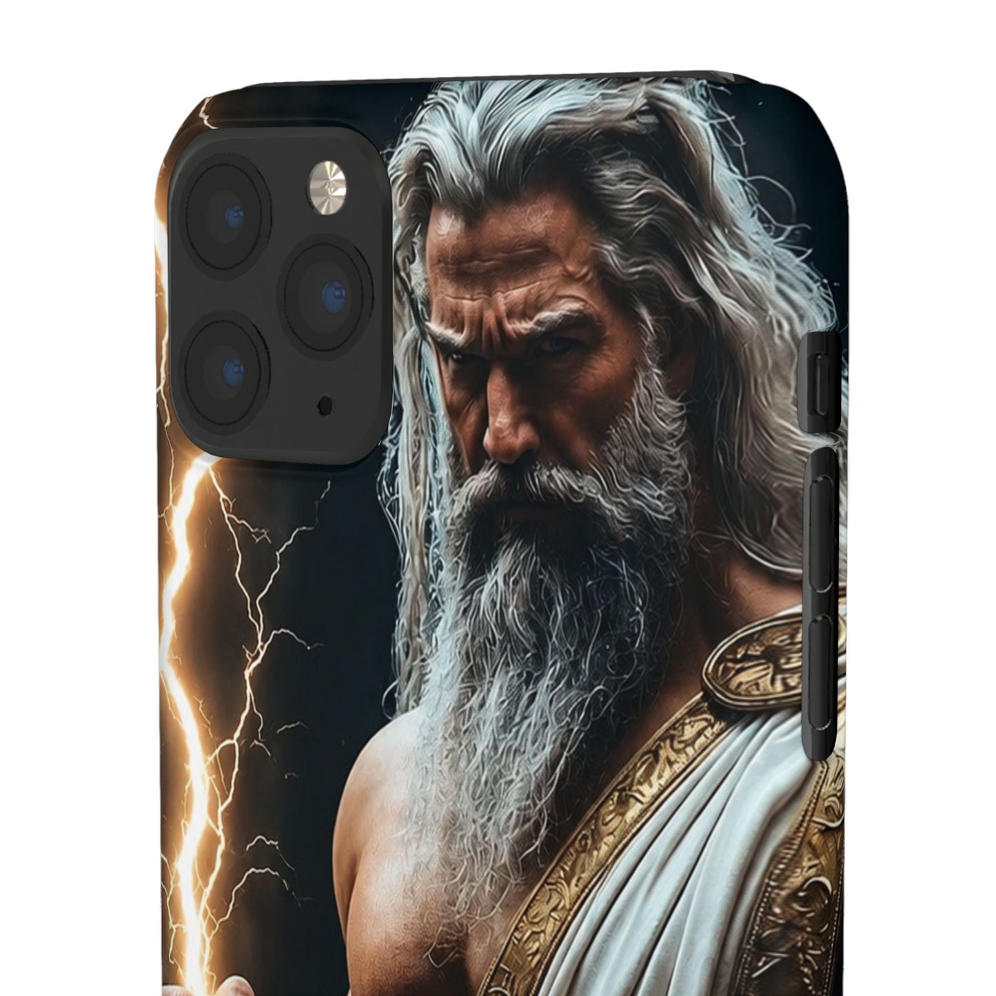 Zeus Lightning Phone Case — Mythic God Portrait Snap Case