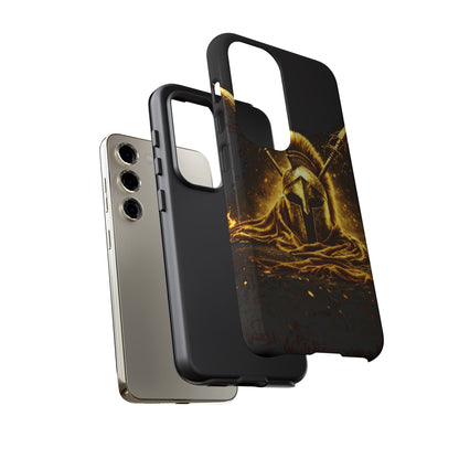 Spartan Helmet Gold Phone Case - Tough Warrior Armor Phone Cover