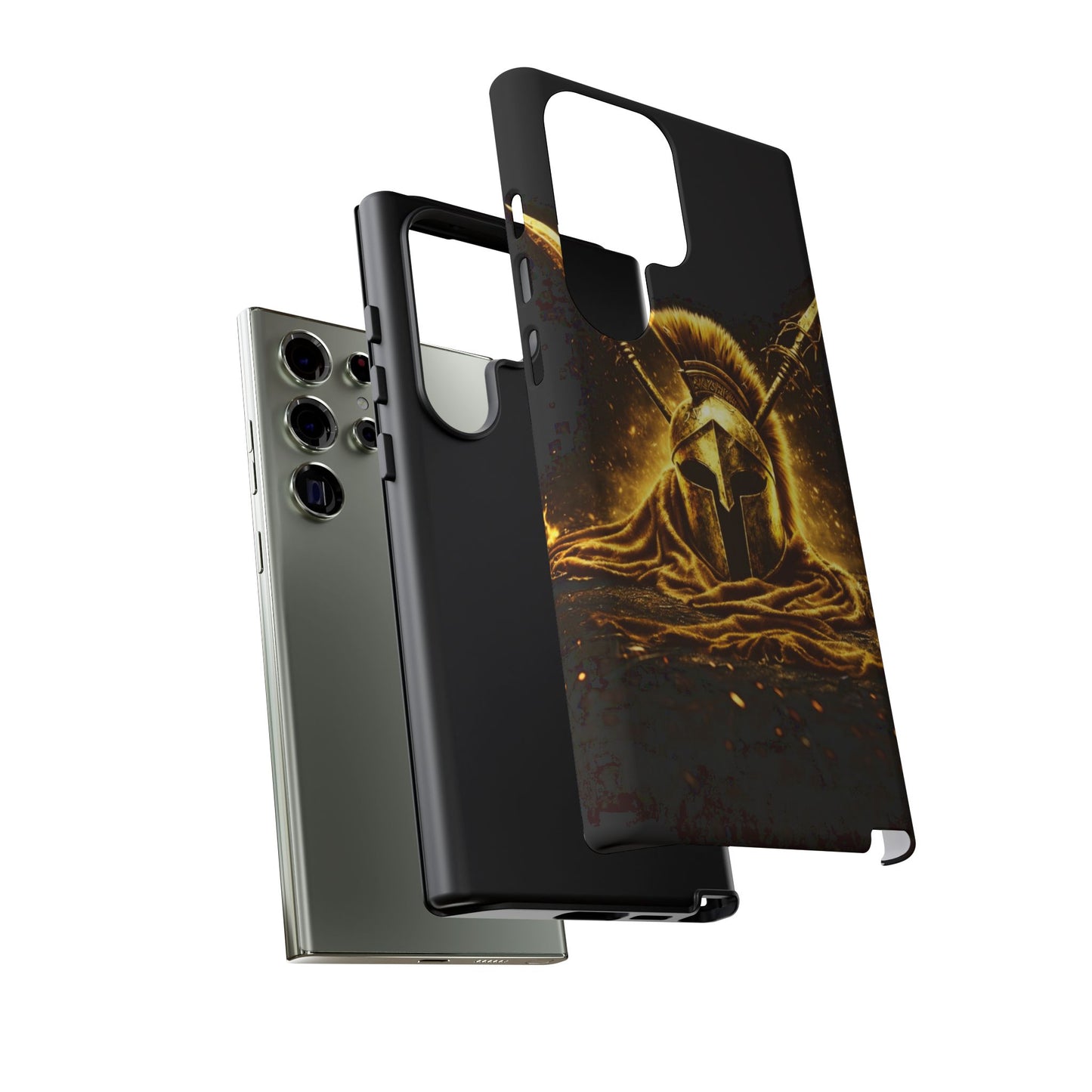 Spartan Helmet Gold Phone Case - Tough Warrior Armor Phone Cover