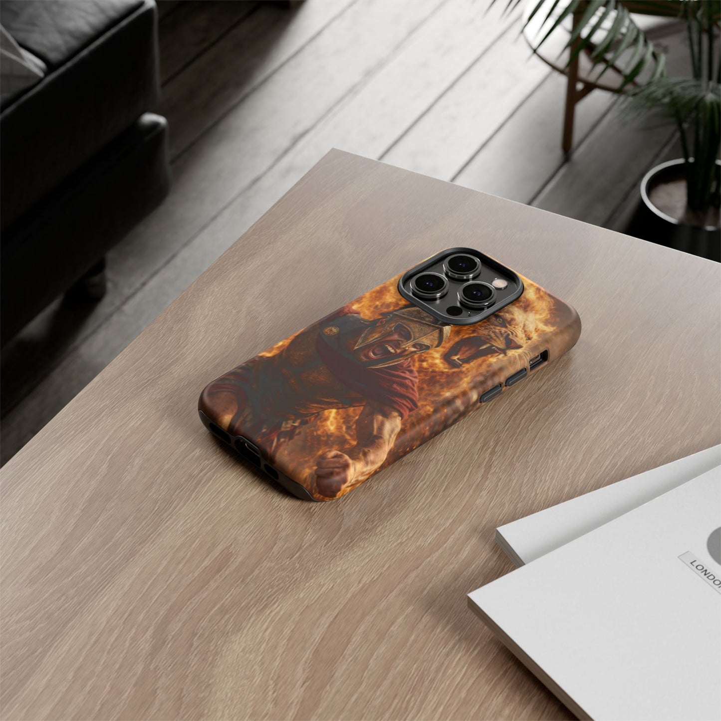 Spartan Lion Phone Case – Fierce Warrior Armor iPhone Case