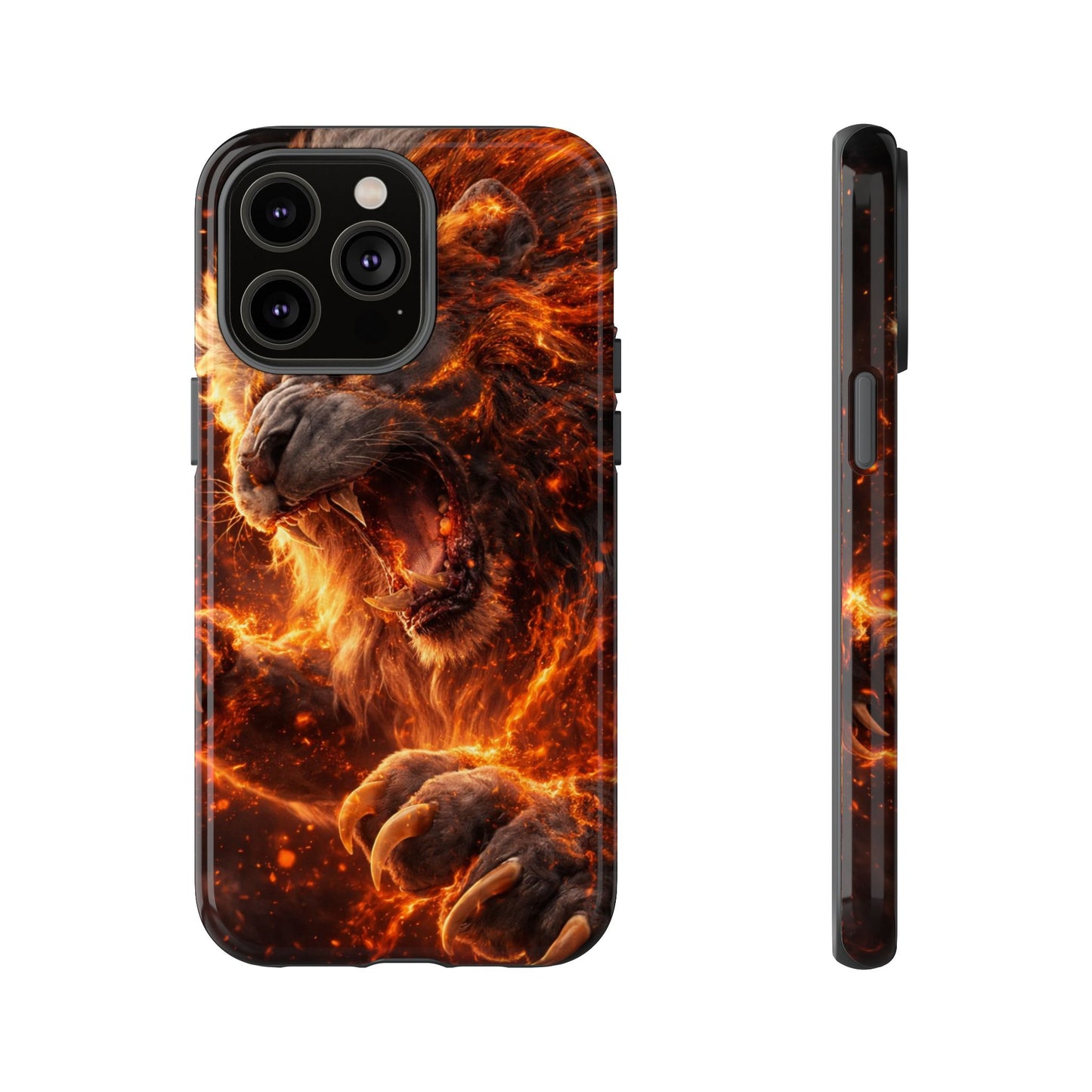 Fire Lion Phone Case — Fierce Flaming Lion Armor for Smartphones