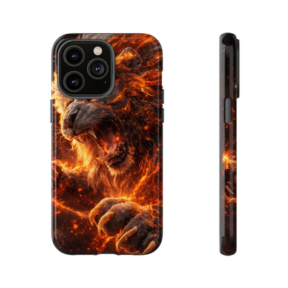 Fire Lion Phone Case — Fierce Flaming Lion Armor for Smartphones