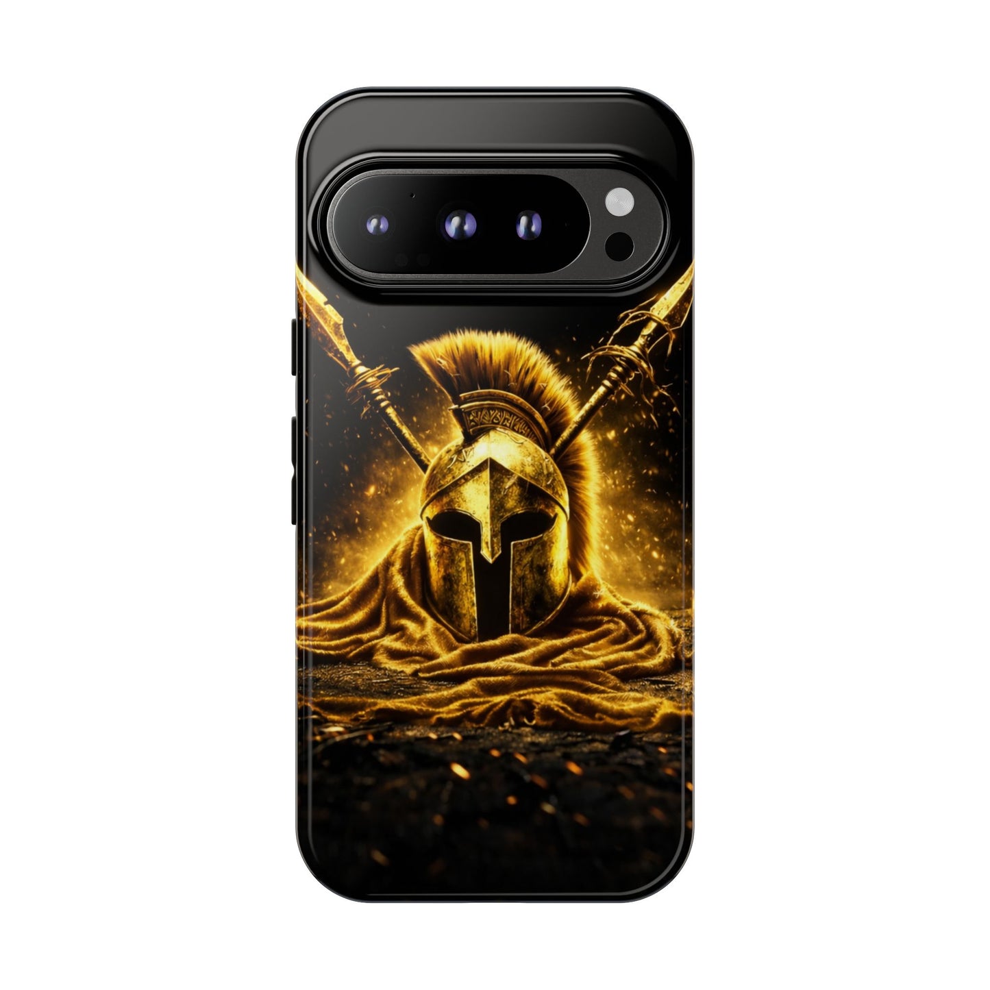 Spartan Helmet Gold Phone Case - Tough Warrior Armor Phone Cover