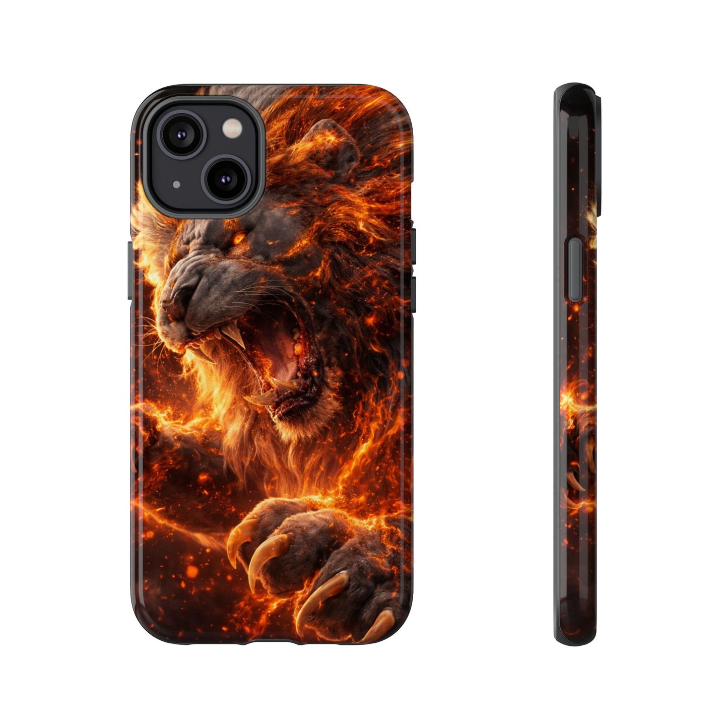 Fire Lion Phone Case — Fierce Flaming Lion Armor for Smartphones